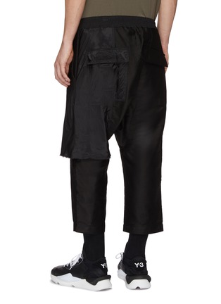 Back View - Click To Enlarge - RICK OWENS DRKSHDW - Layered cropped drop crotch jogging pants