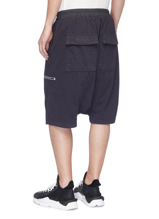 Back View - Click To Enlarge - RICK OWENS DRKSHDW - Graphic patch flap pocket drop crotch shorts