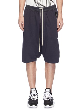 Main View - Click To Enlarge - RICK OWENS DRKSHDW - Graphic patch flap pocket drop crotch shorts