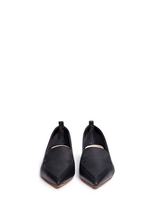 Front View - Click To Enlarge - NICHOLAS KIRKWOOD - 'Beya' metal heel leather skimmer loafers