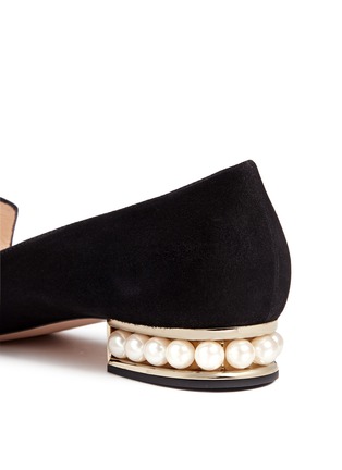 Detail View - Click To Enlarge - NICHOLAS KIRKWOOD - 'Casati' faux pearl heel suede loafers