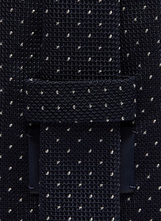 Detail View - Click To Enlarge - DRAKE'S - Mini dot embroidered woven silk tie