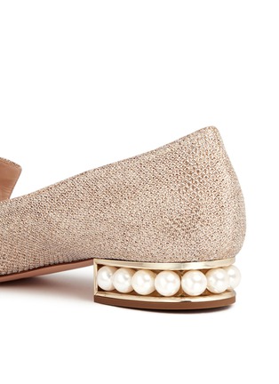 Detail View - Click To Enlarge - NICHOLAS KIRKWOOD - Casati' faux pearl heel metallic loafers