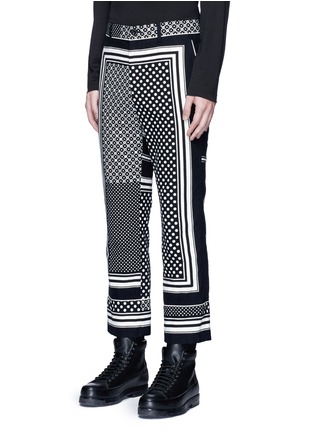 Front View - Click To Enlarge - SACAI - Dot scarf print cropped flannel pyjama pants