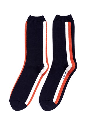 Main View - Click To Enlarge - SACAI - Colourblock stripe cotton socks