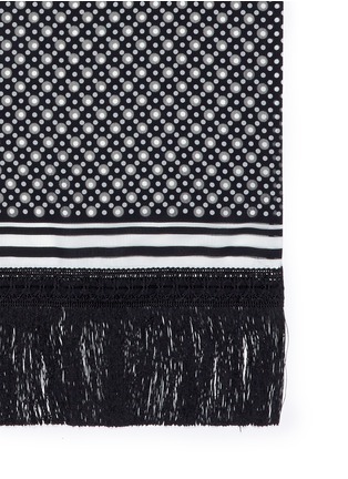 Detail View - Click To Enlarge - SACAI - Dot print band fringed scarf