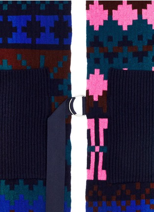 Detail View - Click To Enlarge - SACAI - Pixel stripe chunky wool scarf