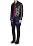 Figure View - Click To Enlarge - SACAI - Grid check quilted flannel shirt jacket
