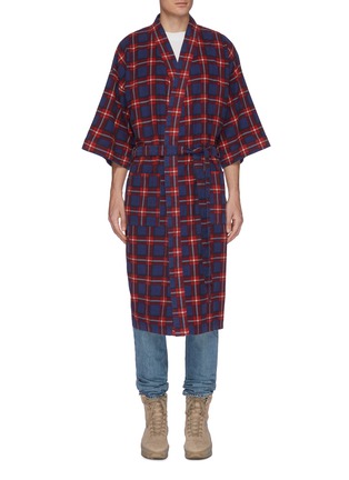 Main View - Click To Enlarge - FEAR OF GOD - Belted tartan plaid flannel robe coat