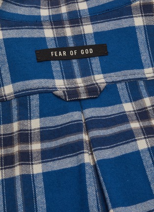  - FEAR OF GOD - Chest pocket tartan plaid flannel Henley shirt