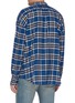 Back View - Click To Enlarge - FEAR OF GOD - Chest pocket tartan plaid flannel Henley shirt