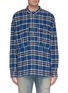 Main View - Click To Enlarge - FEAR OF GOD - Chest pocket tartan plaid flannel Henley shirt