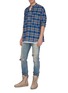 Figure View - Click To Enlarge - FEAR OF GOD - Chest pocket tartan plaid flannel Henley shirt