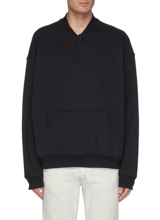 Main View - Click To Enlarge - FEAR OF GOD - Front pocket Henley sweatshirt