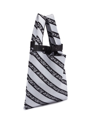Detail View - Click To Enlarge - ALEXANDER WANG - Logo stripe jacquard knit shopper bag