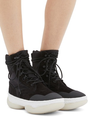 Figure View - Click To Enlarge - ALEXANDER WANG - 'a1' chunky outsole suede combat boots