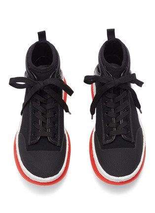 Detail View - Click To Enlarge - ALEXANDER WANG - 'a1' colourblock chunky outsole mesh mid top sneakers