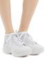 Figure View - Click To Enlarge - ALEXANDER WANG - 'a1' chunky outsole mesh mid top sneakers