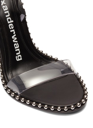 Detail View - Click To Enlarge - ALEXANDER WANG - Nova' ball chain trim PVC slingback sandals