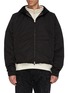 Main View - Click To Enlarge - FEAR OF GOD - Contrast logo print panel cropped zip hoodie