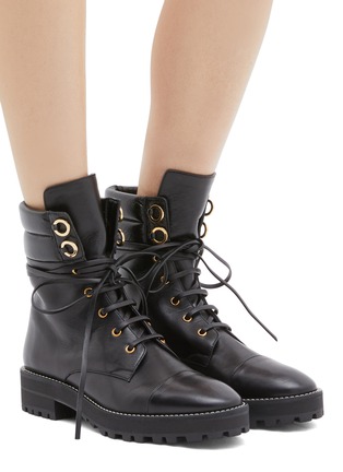 Figure View - Click To Enlarge - STUART WEITZMAN - 'Lexy' leather combat boots