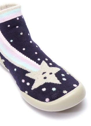 Detail View - Click To Enlarge - COLLÉGIEN - Shooting star intarsia toddler sock knit sneakers