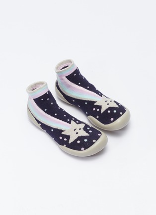 Figure View - Click To Enlarge - COLLÉGIEN - Shooting star intarsia toddler sock knit sneakers