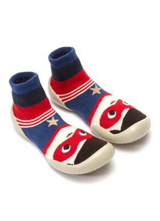 Detail View - Click To Enlarge - COLLÉGIEN - Superman intarsia toddler sock knit sneakers