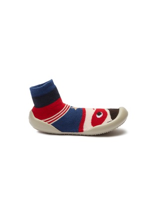 Main View - Click To Enlarge - COLLÉGIEN - Superman intarsia toddler sock knit sneakers