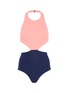 Main View - Click To Enlarge - FLAGPOLE SWIM - 'Lynn' detachable sash cutout side colourblock one-piece swimsuit