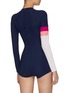 Back View - Click To Enlarge - FLAGPOLE SWIM - 'Ronnie' colourblock long sleeve one-piece swimsuit