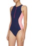 Figure View - Click To Enlarge - FLAGPOLE SWIM - 'Stella' colourblock half-zip one-piece swimsuit