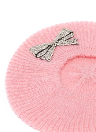 Detail View - Click To Enlarge - JENNIFER BEHR - 'Carina' Swarovski crystal bow knit beret