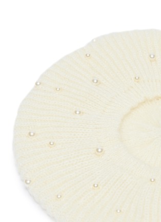 Detail View - Click To Enlarge - JENNIFER BEHR - 'Coco' Swarovski pearl knit beret