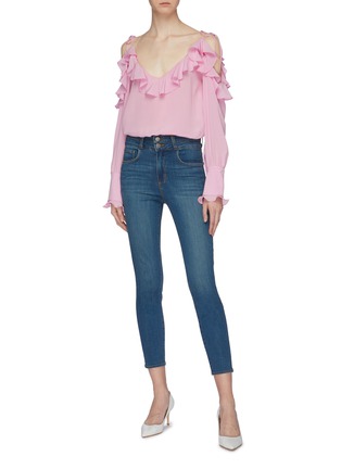 Figure View - Click To Enlarge - L'AGENCE - 'Peyton' layered waist skinny jeans