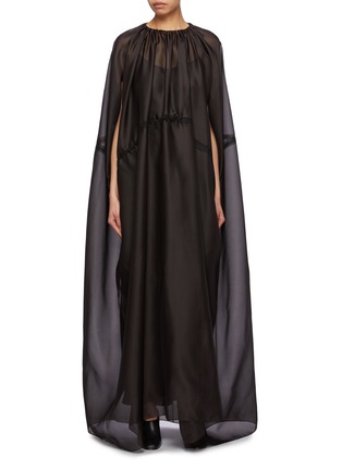 Main View - Click To Enlarge - THE ROW - 'Regina' ruched collar drawstring waist silk organza gown