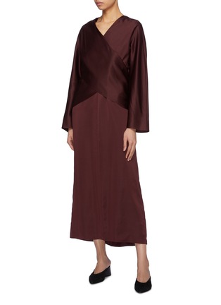 Figure View - Click To Enlarge - THE ROW - 'Clementine' convertible sash tie front cupro dress