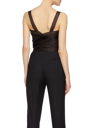 Back View - Click To Enlarge - THE ROW - 'Wei' tie wrap cropped silk organza top