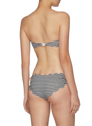 Back View - Click To Enlarge - MARYSIA - 'Antibes Flower' appliqué scalloped gingham check bikini bottoms
