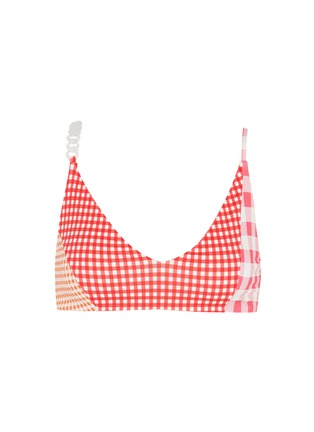 Main View - Click To Enlarge - MARYSIA - 'Suffolk' patchwork gingham check bikini top