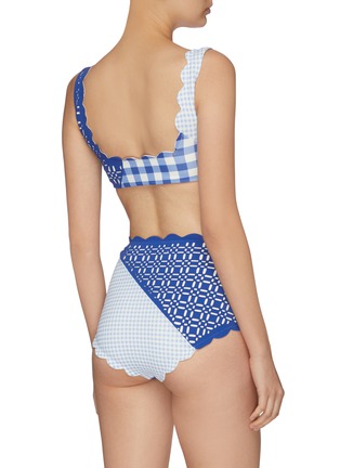 Back View - Click To Enlarge - MARYSIA - 'Wainscott' tie front patchwork gingham check bikini top