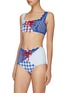 Figure View - Click To Enlarge - MARYSIA - 'Wainscott' tie front patchwork gingham check bikini bottoms