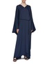 Figure View - Click To Enlarge - THE ROW - 'Joanna' tassel tie waist drape V-neck gown