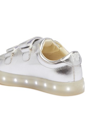 ST POP Girls LED Light Up Genuine Leather Sneaker Laurent White 