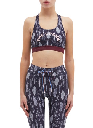 Main View - Click To Enlarge - THE UPSIDE - 'Gypsy Feather' print racerback sports bra