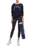 Figure View - Click To Enlarge - THE UPSIDE - Logo jacquard cashmere sweater