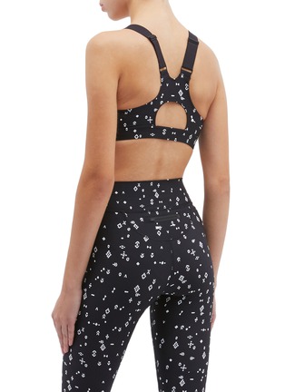 Back View - Click To Enlarge - THE UPSIDE - 'Signs Dance' print cutout back sports bra