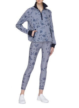 Figure View - Click To Enlarge - THE UPSIDE - 'Florence' floral print stripe performance midi leggings