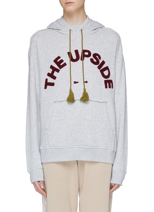Main View - Click To Enlarge - THE UPSIDE - 'Free Spirit' logo chenille patch oversized hoodie