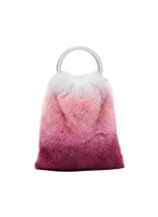 Main View - Click To Enlarge - SIMONETTA RAVIZZA - 'Furrissima Degrade' clear ring handle mink fur sac bag